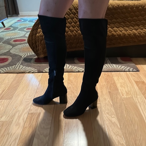 Over the knee black suede Frye boots - Picture 3 of 8